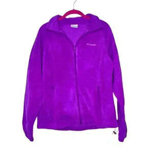 Women's Columbia Fleece Jacket - Fuscia - Size Medium. Gently used no defects